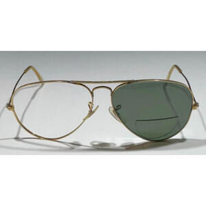 Ray Ban B&L Aviator Gold Metal Green Sunglasses 58-14 USA - Vintage - Frame Only